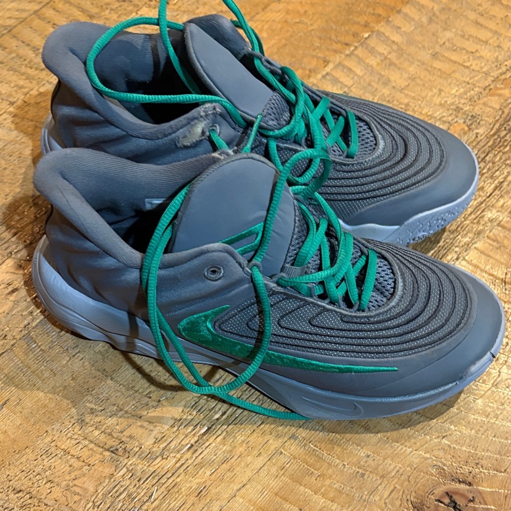 Nike Basketball Gray and Green High-Top Sneakers